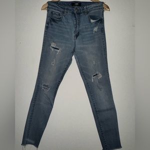 Super High-rise light washed jeans